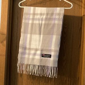Cashmere 100% Scarf from Scotland. Purple and grays are the colors.